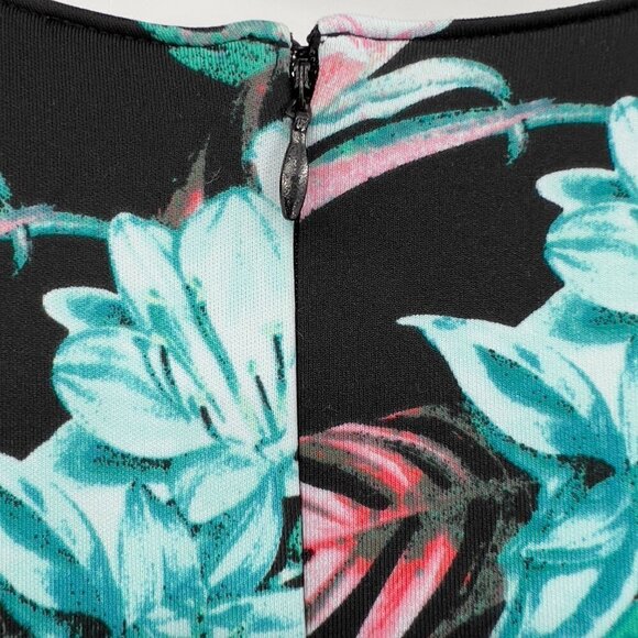 Guess Los Angeles Women's Black Tropical Palm Leaf Bodycon Mini Dress XS - Picture 5 of 9